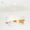 DUOLLA - lampa wisząca glamour z abażurem TRIO KOBO, 45x20 cm biały marmur/ecru