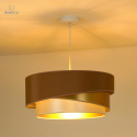 DUOLLA - lampa wisząca glamour z abażurem TRIO KOBO, 45x20 cm cappuccino/biała