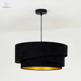 DUOLLA - lampa wisząca glamour z abażurem TRIO KOBO, 45x20 cm czarna