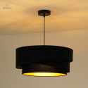 DUOLLA - lampa wisząca glamour z abażurem TRIO KOBO, 45x20 cm czarna