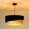 DUOLLA - lampa wisząca glamour z abażurem TRIO KOBO, 45x20 cm czarny/ecru