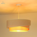 DUOLLA - lampa wisząca glamour z abażurem TRIO KOBO, 45x20 cm ecru