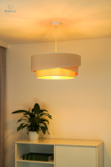 DUOLLA - lampa wisząca glamour z abażurem TRIO KOBO, 45x20 cm ecru