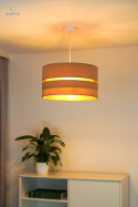 DUOLLA - lampa wisząca z abażurem GLAMOUR DUO, 40x22 cm beżowa/złota