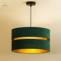 DUOLLA - lampa wisząca z abażurem GLAMOUR DUO, 40x22 cm zieleń butelkowa/złota