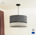 DUOLLA - nowoczesna lampa wisząca z abażurem DOUBLE, 40x25 cm grafit/ecru