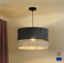 DUOLLA - nowoczesna lampa wisząca z abażurem DOUBLE, 40x25 cm grafit/ecru