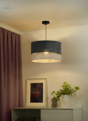 DUOLLA - nowoczesna lampa wisząca z abażurem DOUBLE, 40x25 cm grafit/ecru