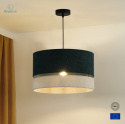 DUOLLA - nowoczesna lampa wisząca z abażurem DOUBLE, 40x25 cm ciemna zieleń/ecru