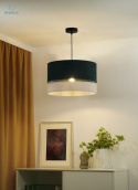 DUOLLA - nowoczesna lampa wisząca z abażurem DOUBLE, 40x25 cm ciemna zieleń/ecru