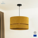 DUOLLA - nowoczesna lampa wisząca z abażurem DOUBLE, 40x25 cm musztardowa