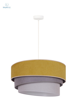 DUOLLA - nowoczesna lampa wisząca z abażurem TRIO PASTELL, 45x25 cm musztardowa/szara