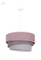DUOLLA - nowoczesna lampa wisząca z abażurem TRIO PASTELL, 45x25 cm różowa/szara