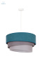 DUOLLA - nowoczesna lampa wisząca z abażurem TRIO PASTELL, 45x25 cm turkusowa/szara
