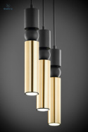 JUPITER - nowoczesna lampa sufitowa ALAS L3 GOLD/BLACK, złota/czarna