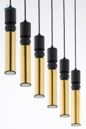 JUPITER - nowoczesna lampa sufitowa ALAS L6 GOLD/BLACK, złota/czarna