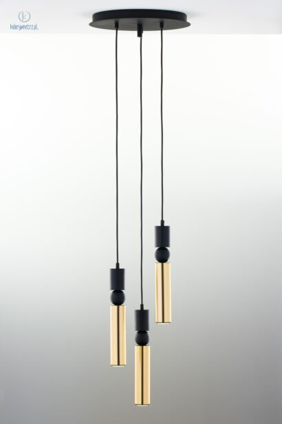 JUPITER - nowoczesna lampa sufitowa ALAS P3 GOLD/BLACK, złota/czarna