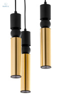 JUPITER - nowoczesna lampa sufitowa ALAS P3 GOLD/BLACK, złota/czarna