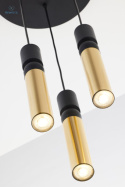 JUPITER - nowoczesna lampa sufitowa ALAS P3 GOLD/BLACK, złota/czarna