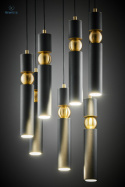 JUPITER - nowoczesna lampa sufitowa ALAS P7 BLACK, czarna/złota
