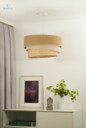 DUOLLA - lampa wisząca boho z abażurem TRIO YUTE beżowa/słomkowa