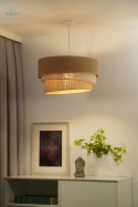 DUOLLA - lampa wisząca boho z abażurem TRIO YUTE beżowa/słomkowa