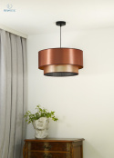 DUOLLA - lampa wisząca z abażurem glamour COPPER SHINY, 45x22 cm miedziana/złota