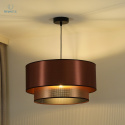 DUOLLA - lampa wisząca z abażurem glamour COPPER SHINY, 45x22 cm miedziana/złota