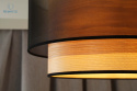 DUOLLA - lampa wisząca z abażurem glamour WOOD, 45x22 cm czarna/jesion