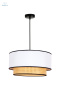 DUOLLA - nowoczesna lampa wisząca z abażurem BOHO, 45x22 cm biały/rattan/czarny