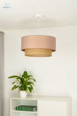 DUOLLA - nowoczesna lampa wisząca z abażurem BOHO, 45x22 cm cappuccino/juta