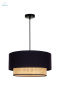DUOLLA - nowoczesna lampa wisząca z abażurem BOHO, 45x22 cm czarny/rattan
