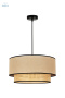 DUOLLA - nowoczesna lampa wisząca z abażurem BOHO, 45x22 cm juta beżowa/rattan słomkowy