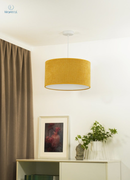 DUOLLA - nowoczesna lampa wisząca z abażurem CORDUROY, 40x22 cm musztardowa
