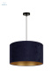 DUOLLA - nowoczesna lampa wisząca z abażurem GOLDEN, dark blue/gold