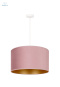 DUOLLA - nowoczesna lampa wisząca z abażurem GOLDEN, pink/gold