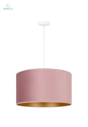 DUOLLA - nowoczesna lampa wisząca z abażurem GOLDEN, pink/gold