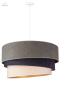 DUOLLA - nowoczesna lampa wisząca z abażurem TRIO DEVON, 45x25 cm szara/granatowa/biała