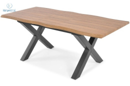 FERTONE - rozkładany, loftowy stół do jadalni dla 8 osób NORDEN 145 - 185 cm, kolor ciemny dąb