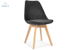 FERTONE - welurowe krzesło do salonu/jadalni BOLONIA, czarne