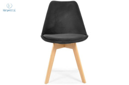 FERTONE - welurowe krzesło do salonu/jadalni BOLONIA, czarne