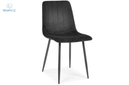 FERTONE - welurowe krzesło do salonu/jadalni SOFIA, czarne