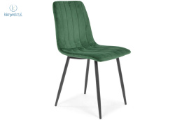 FERTONE - welurowe krzesło do salonu/jadalni SOFIA, zieleń butelkowa/czarny