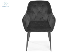 FERTONE - welurowe krzesło do salonu/sypialni EMMA, czarny