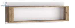 JARSTOL - ciekawa, nowoczesna półka wisząca LIVINIO L-12, 120x40 cm - kolor dąb ribbeck/biały połysk