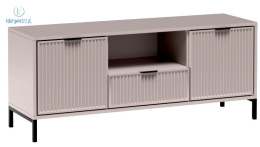 JARSTOL - designerska szafka RTV w stylu glamour z szufladą LINKaSTYLE, 135x55 cm - kolor kaszmir