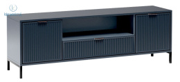 JARSTOL - designerska szafka RTV w stylu glamour z szufladą LINKaSTYLE LS4, 165x55 cm - kolor indygo