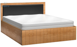 JARSTOL - duże, nowoczesne łóżko ze stelażem FONTI F-12, 160x200 cm - kolor dąb karmel