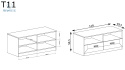 JARSTOL - klasyczna, stojąca szafka RTV z szufladami TADEUSZ T-11, 118x50 cm kolor dąb lefkas