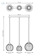 EMIBIG - nowoczesna, designerska lampa wisząca NANDO BLACK 3 G, czarna/złota